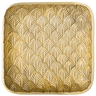 Taca dekoracyjna Gold Leaf 18x18 cm złota  – obraz-1