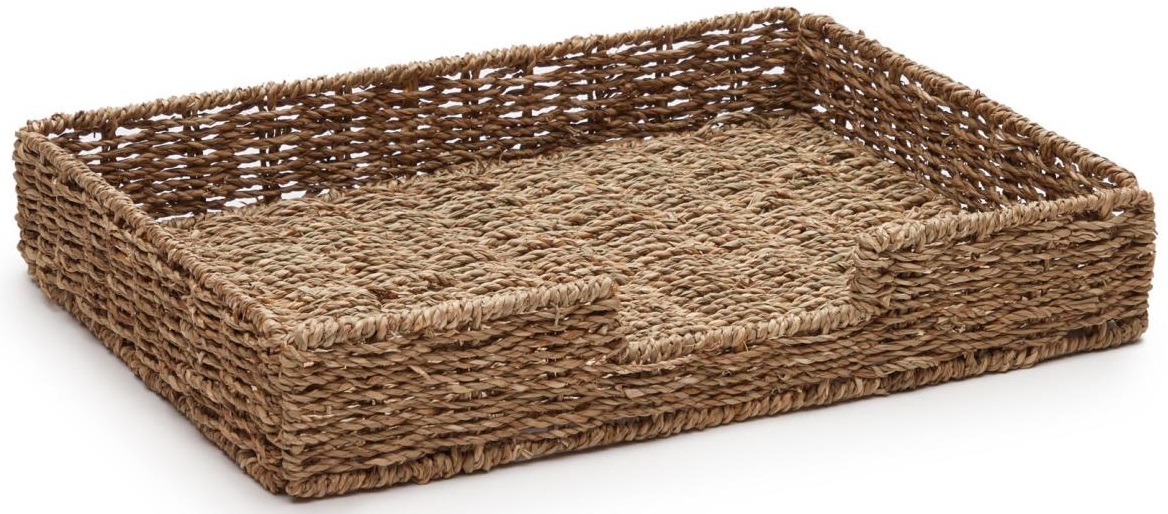 Taca do przechowywania akcesoriów dla zwierząt z trawy morskiej naturalna 35x30 cm – obraz-1