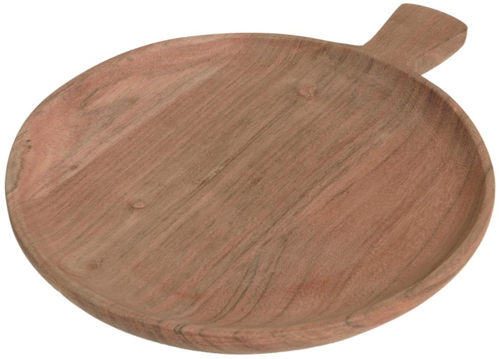 Taca okrągła drewniana brązowa – obraz-1