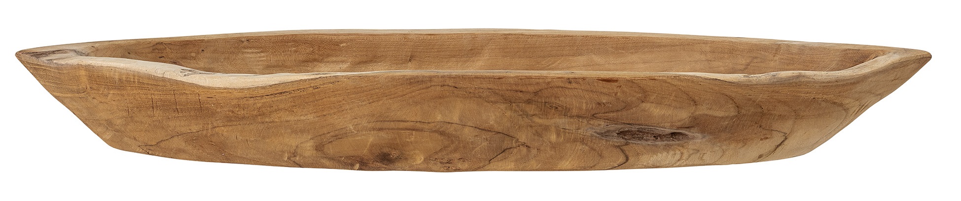 Tace w kształcie łódki z jasnego drewna 60x16 cm – obraz-1