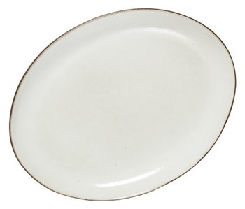 Talerz płaski owalny 29x23 cm piaskowy Outlet – obraz-1