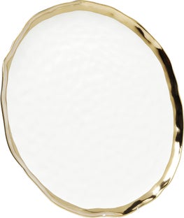 Talerz z porcelany ∅31 cm biało-złoty – obraz-1