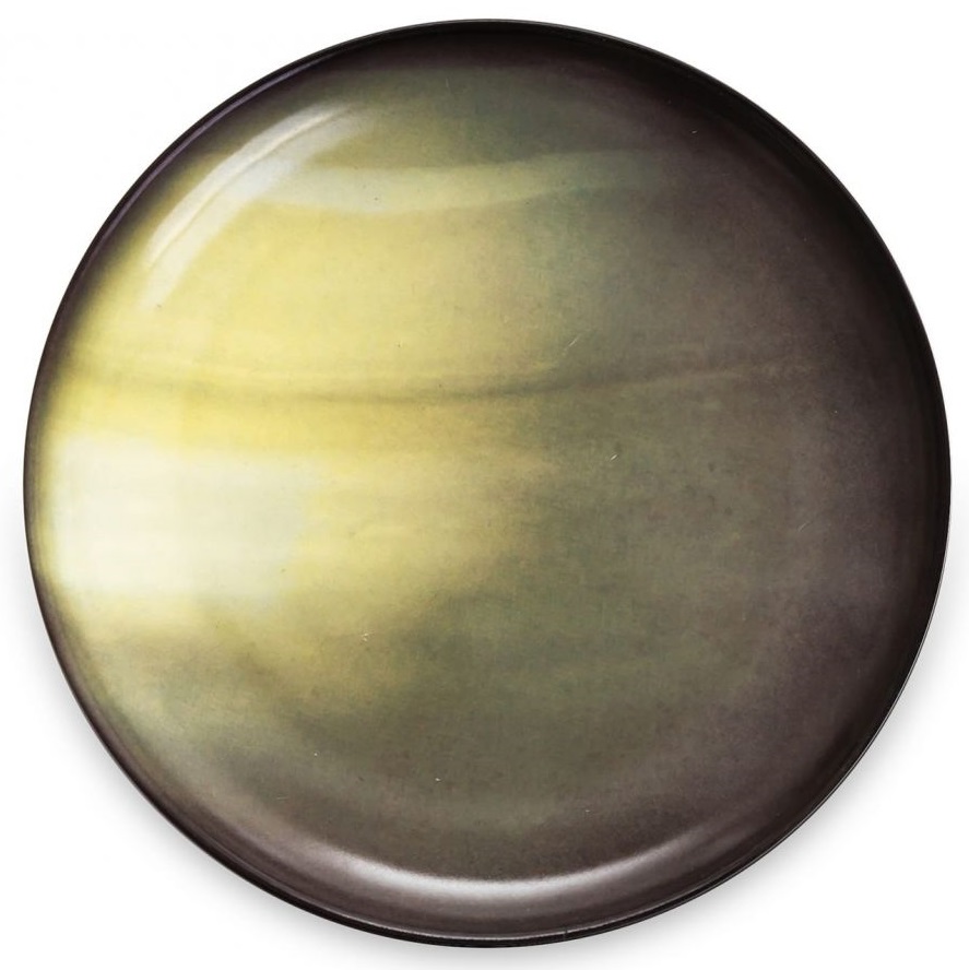 Talerz porcelanowy Ø17 cm czarno-żółty – obraz-1