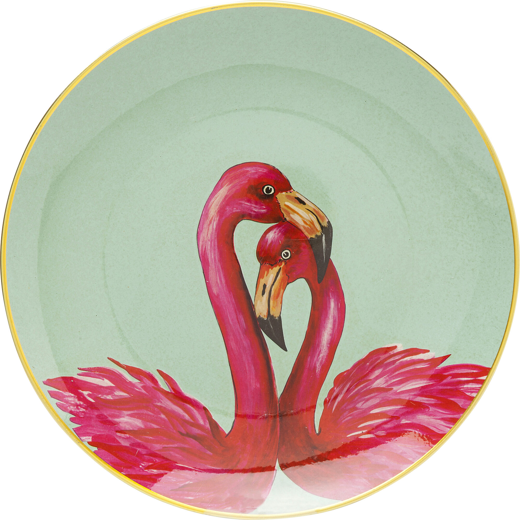Talerz dekoracyjny Flamingo Couple Ø27 cm kolorowy – obraz-1