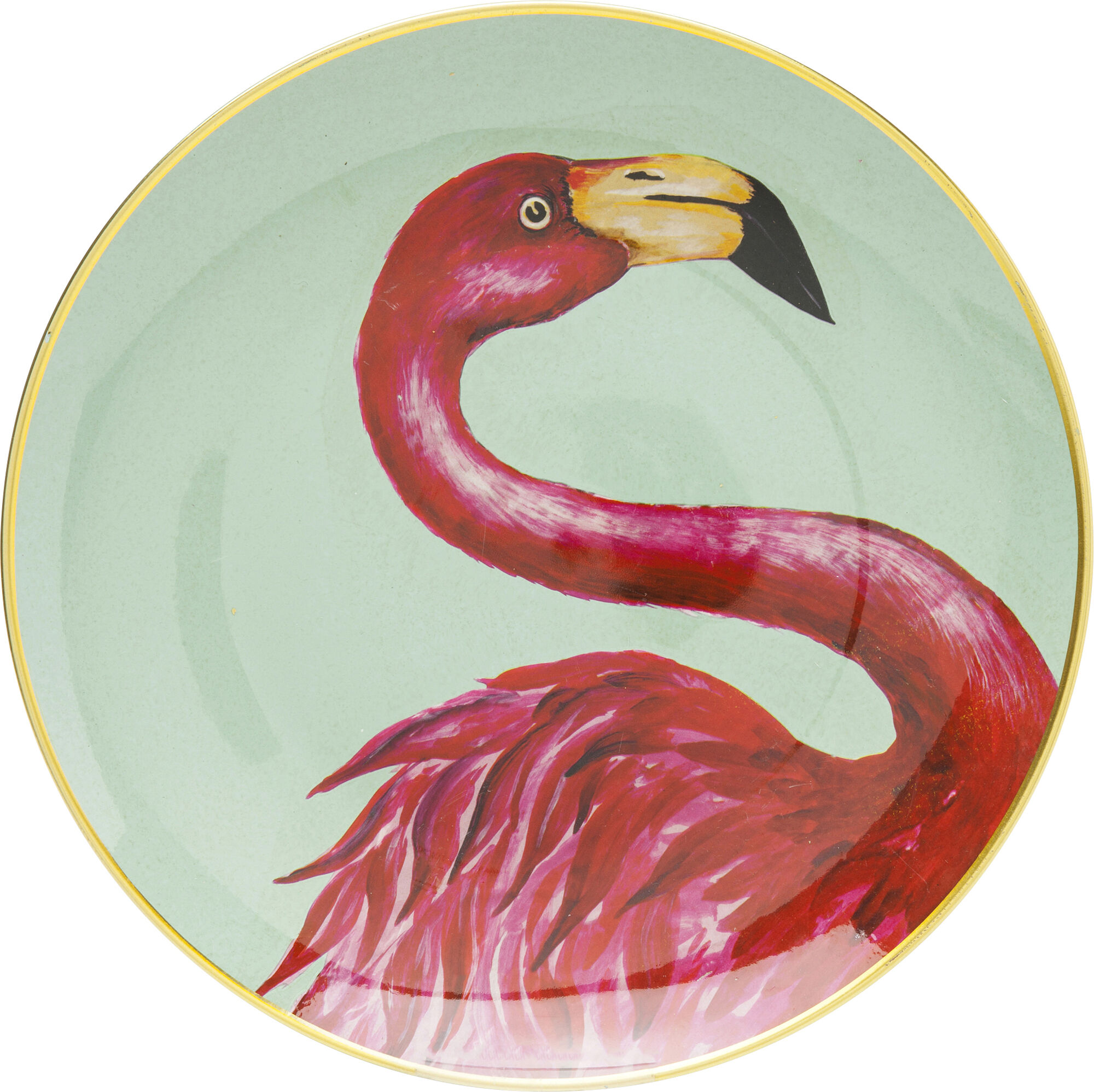 Talerz dekoracyjny Flamingo Ø27 cm kolorowy – obraz-1