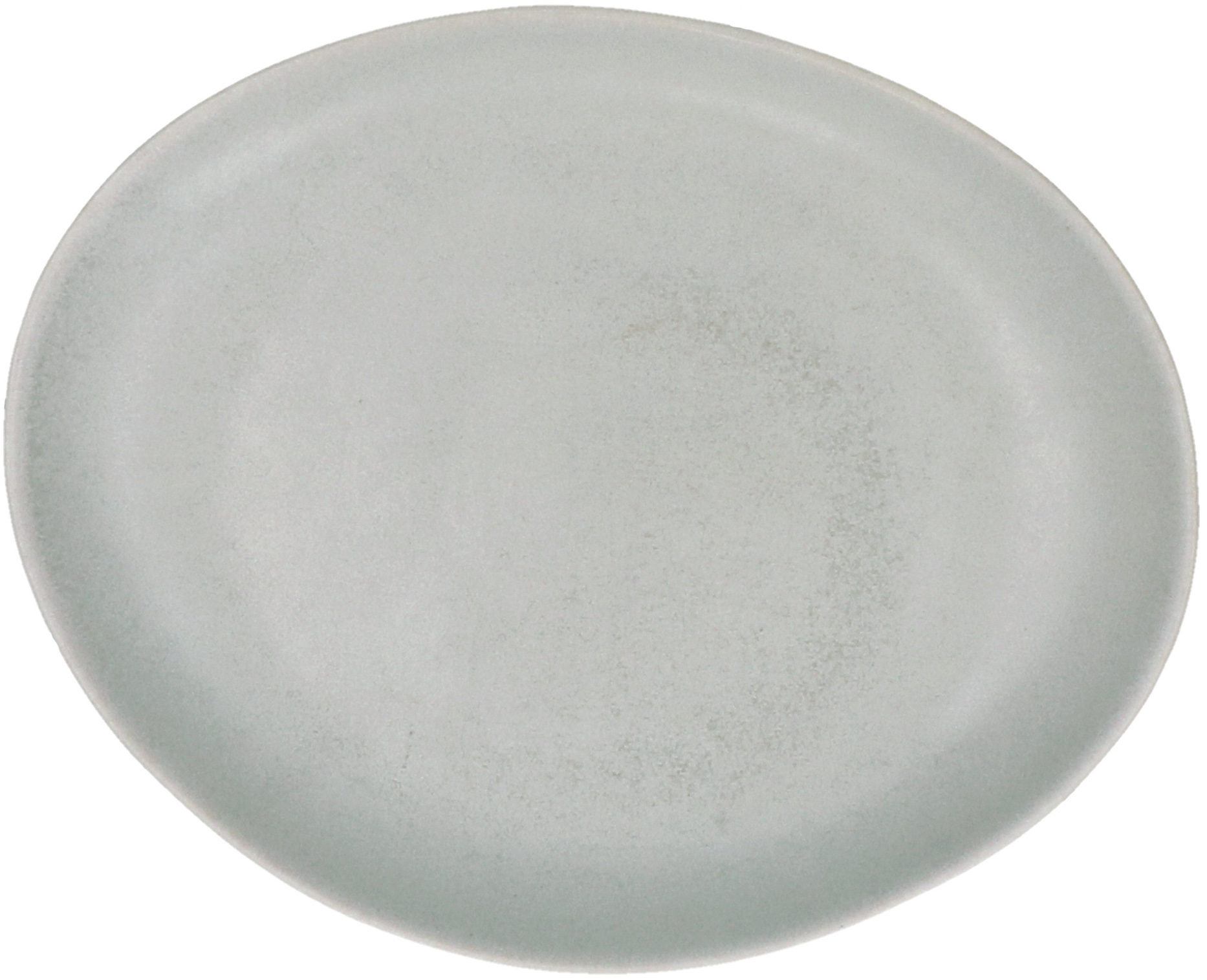 Talerz deserowy z kamionki 22x18 cm szarobeżowy – obraz-1