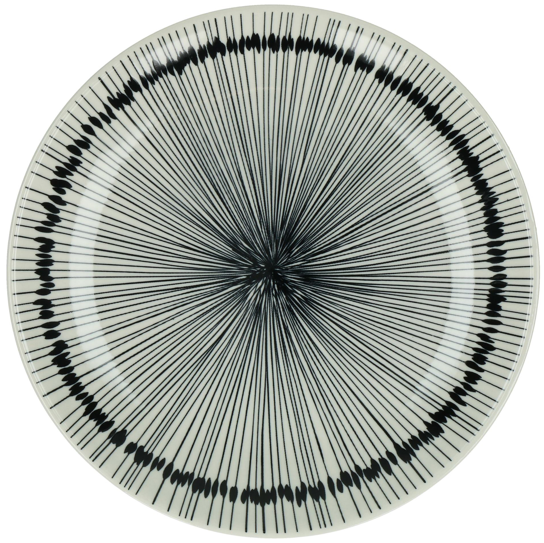 Talerz deserowy Jupon Ø22 cm czarno-biały – obraz-1