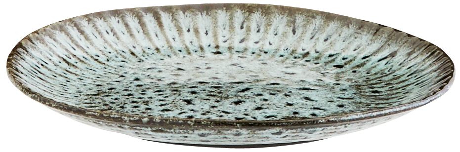 Zielono-czarny talerz deserowy o średnicy 22 cm do eleganckiego serwowania – grafika-1.