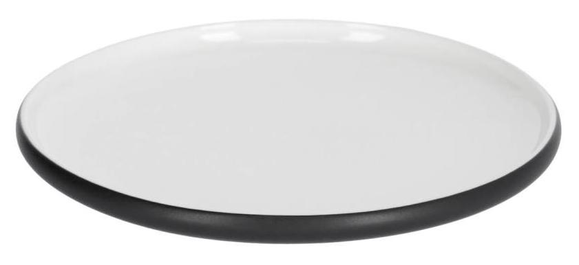 Talerz deserowy ceramiczny Ø20x2 cm czarny  – obraz-1