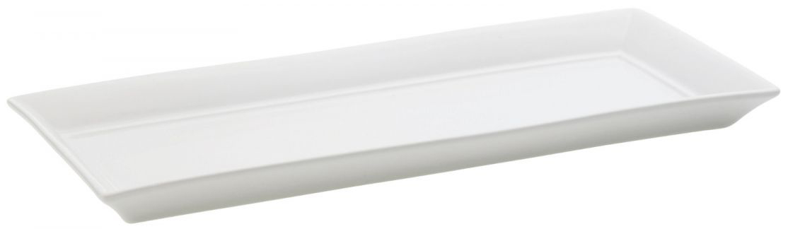 Talerz Galzone 15x35 cm prostokątny z rantem biały – obraz-1