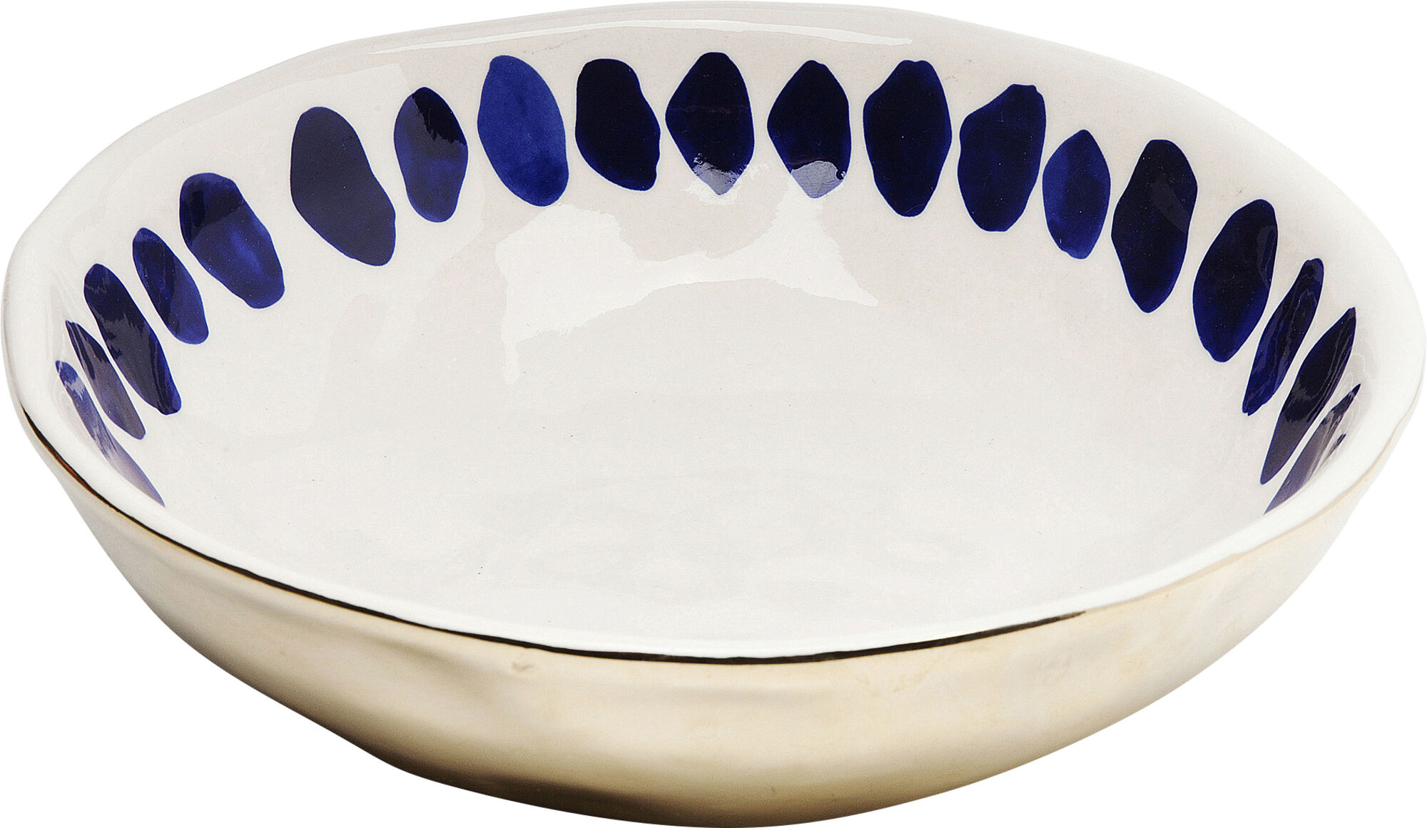 Talerz głęboki biały Ø23x7 cm wzór niebieski – obraz-1