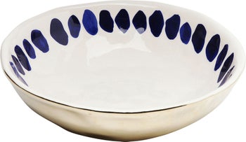 Talerz głęboki biały Ø23x7 cm wzór niebieski – obraz-1