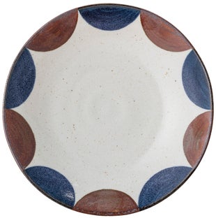 Talerz głęboki porcelanowy 22 cm 850 ml brązowo-niebieski – obraz-1