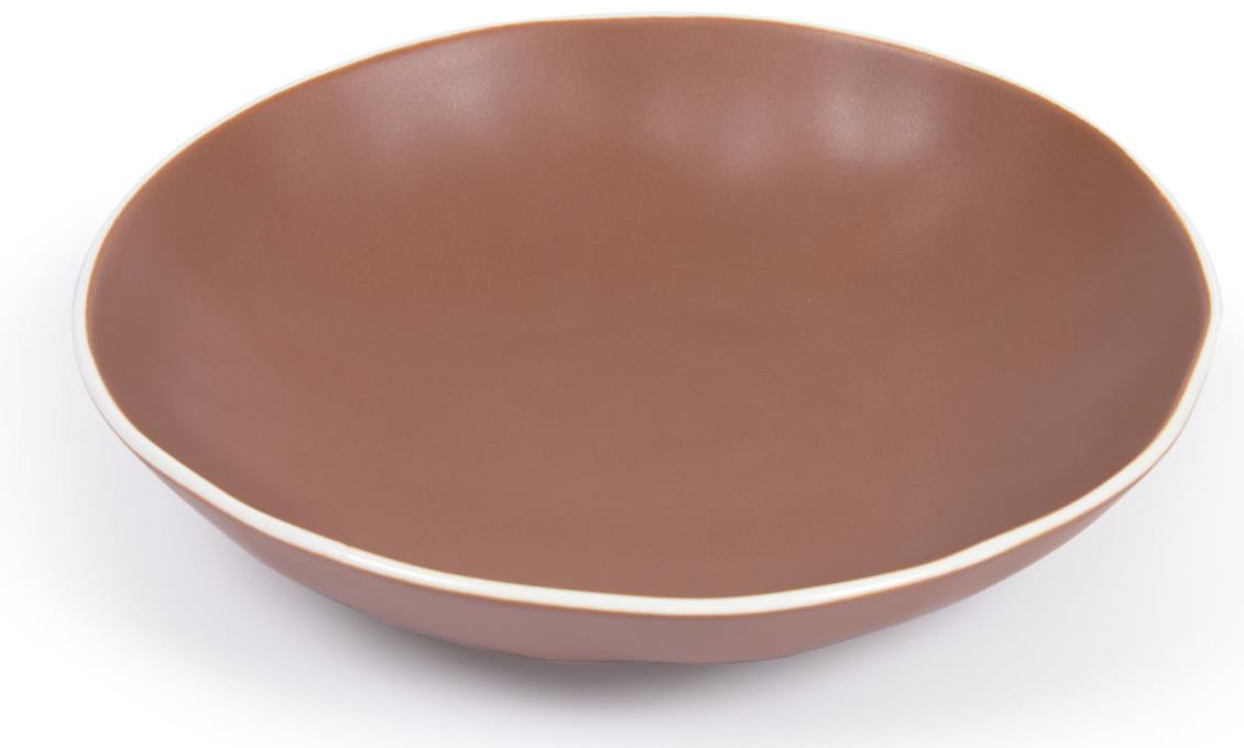 Talerz głęboki ceramiczny brązowy Ø21cm – obraz-1