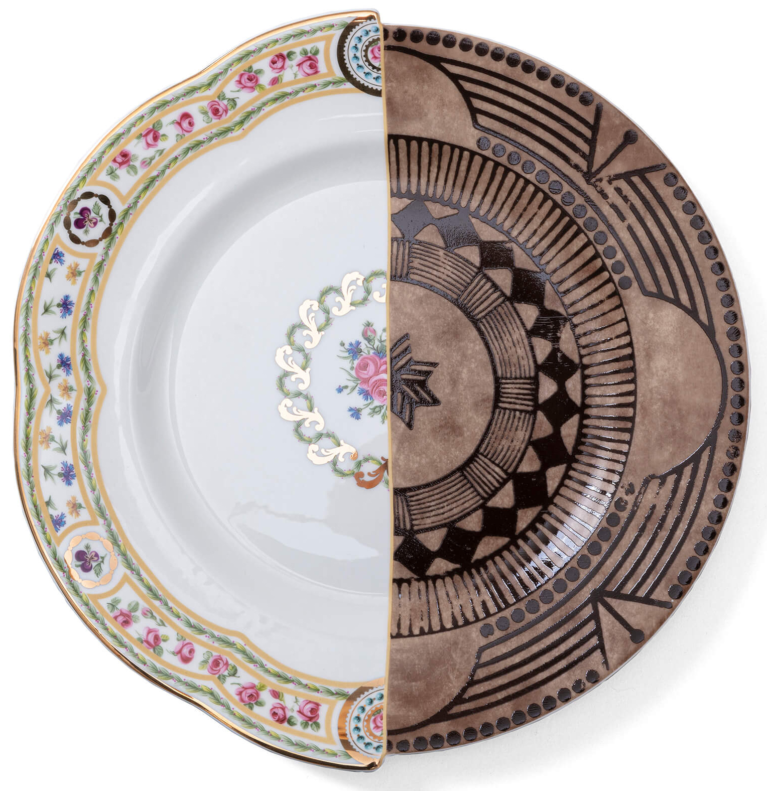 Talerz obiadowy porcelanowy 28 cm dwukolorowy – obraz-1