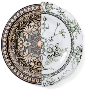 Talerz obiadowy porcelanowy 28 cm dwukolorowy – obraz-1