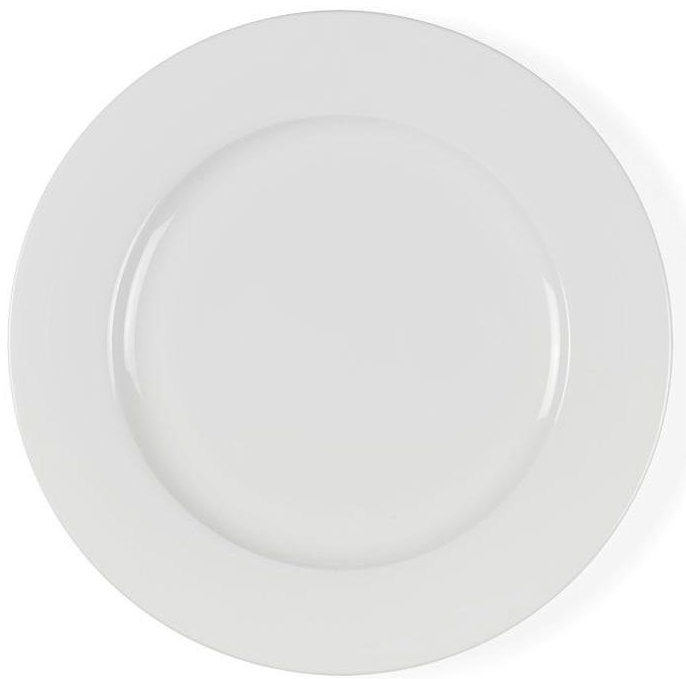 Talerz obiadowy z kamionki Ø27 cm biały – obraz-1