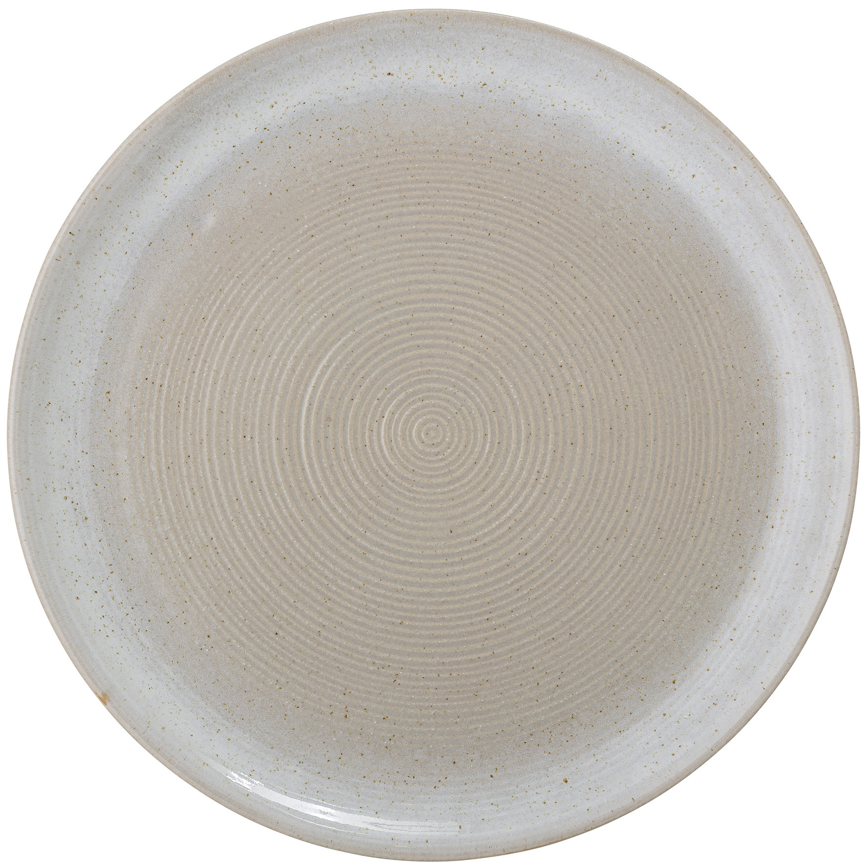 Talerz obiadowy z kamionki Ø27 cm szarobeżowy – obraz-1