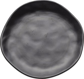Talerz deserowy z gliny ∅20 cm czarny strukturalny – obraz-1