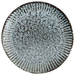 Talerz z kamionki zielono-czarny o średnicy 28 cm z innowacyjnym stylem – grafika-1.