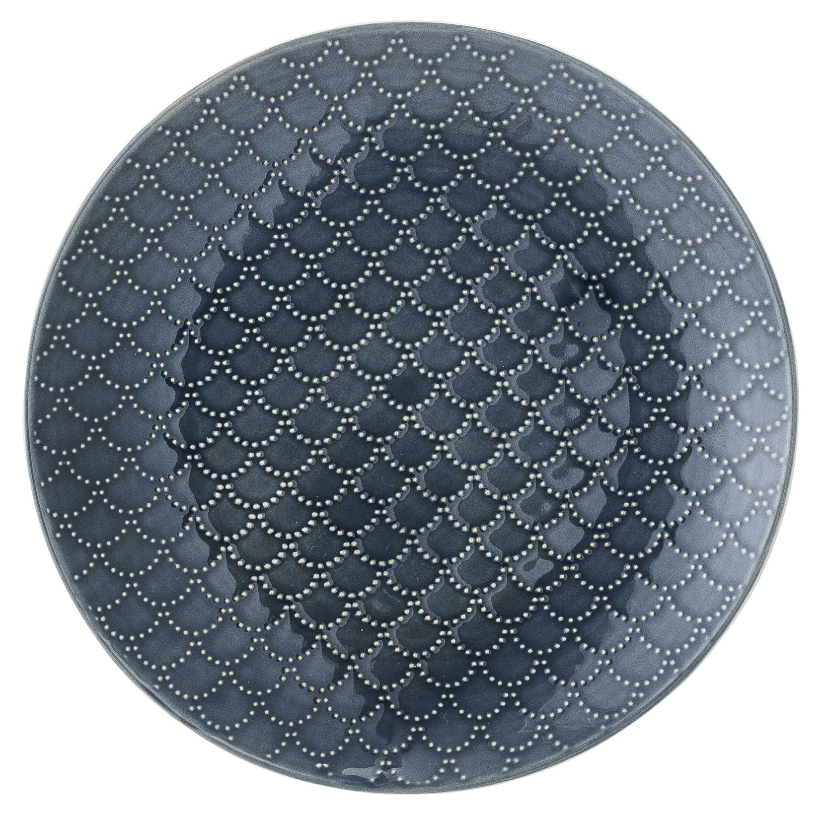 Talerz płytki z kamionki niebieski ∅20 cm – obraz-1