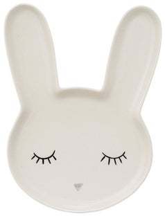 Talerz Smile Rabbit 24x17 cm biały – obraz-1