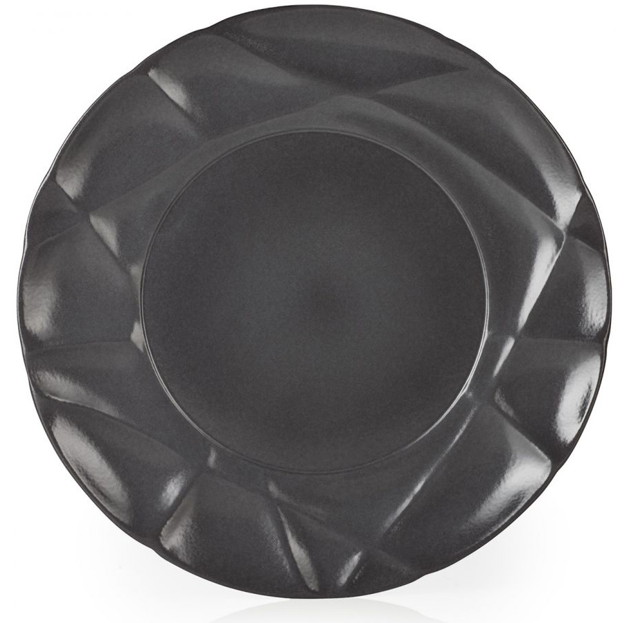 Talerz porcelanowy Ø23 cm czarny – obraz-1