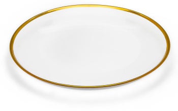 Talerz szklany transparentny ze złotą obwódką Ø21 cm – obraz-1