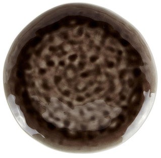 Talerz płaski z kamionki 27x3 cm ciemnoszary Outlet – obraz-1