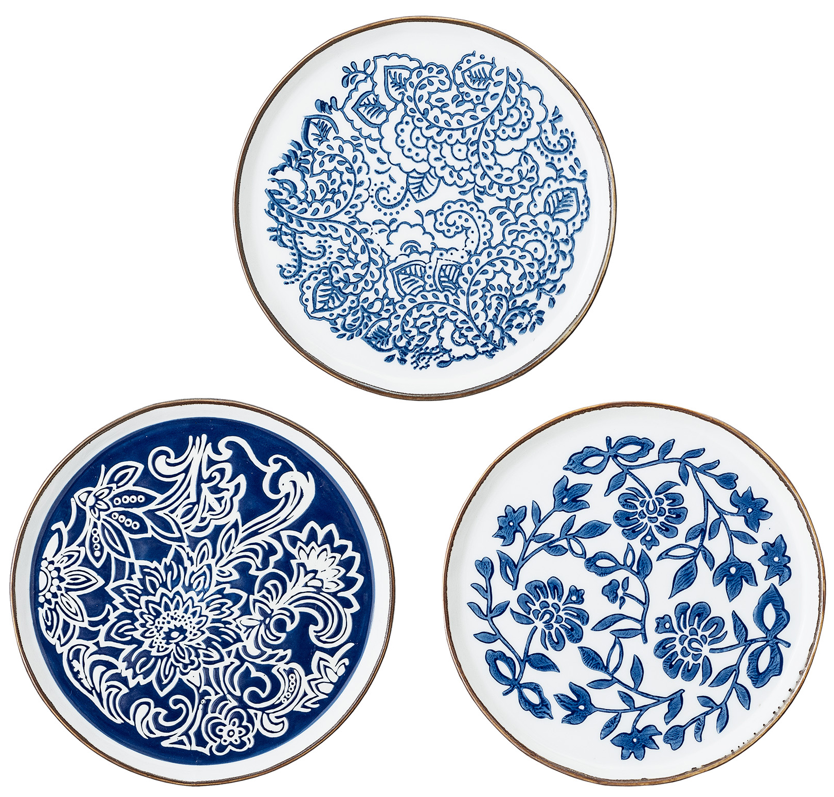 Talerze Molly Ø15 cm biało-niebieski (3-set) – obraz-1
