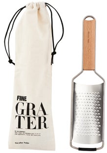 Tarka ze stali nierdzewnej rączka drewniana 31 cm – obraz-1