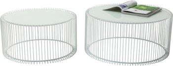 Wire sofabordssæt, hvid – billede-1.