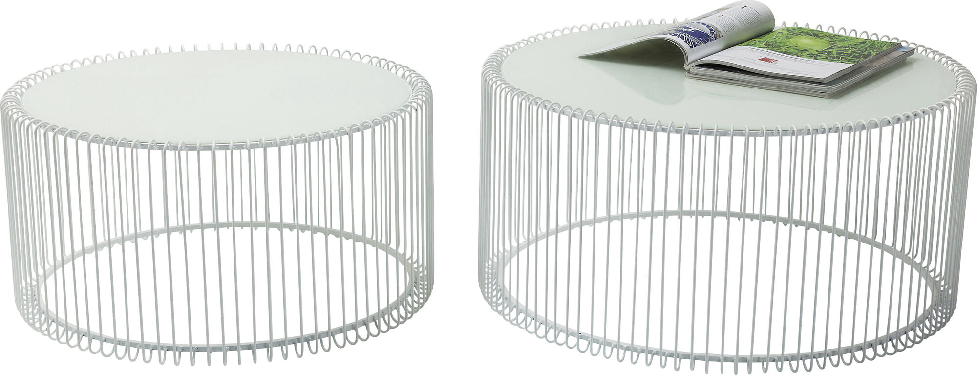 Wire sofabordssæt, hvid – billede-1.