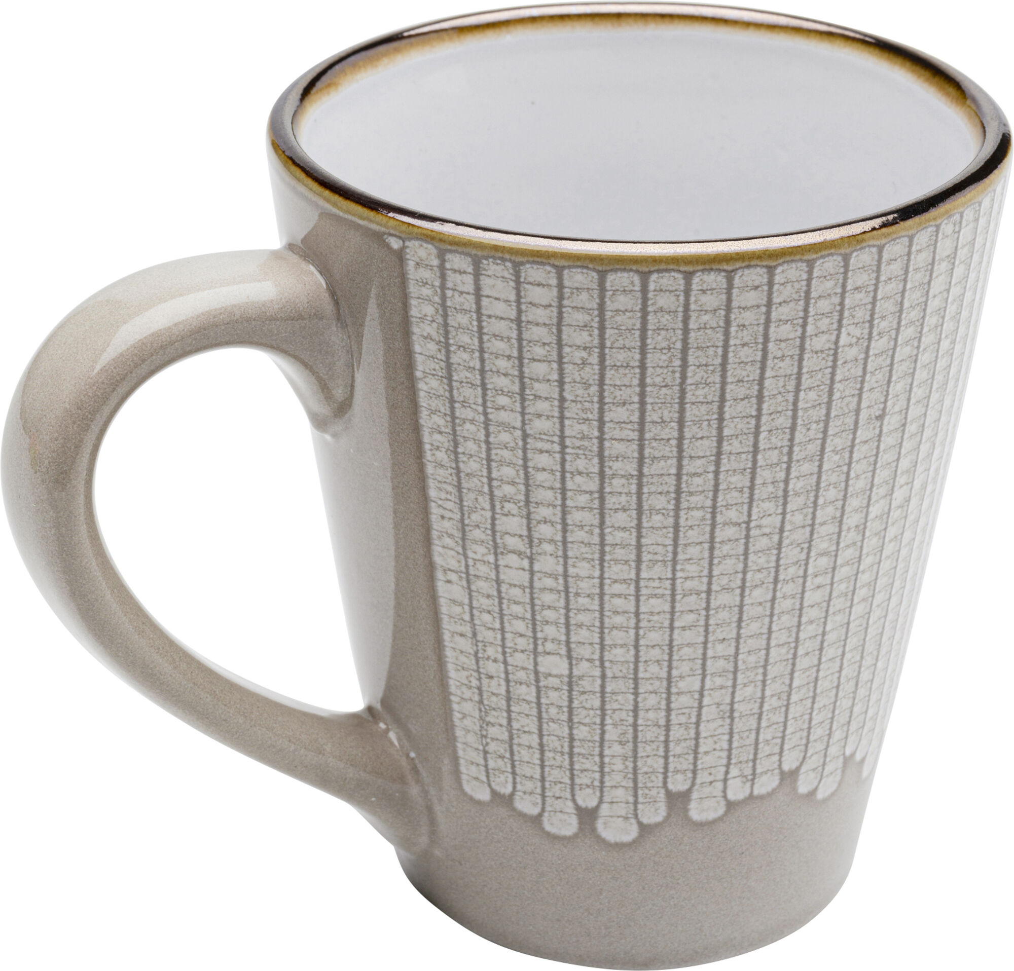Taza de cerámica con oreja 420 ml gris beige – Imagen-1.