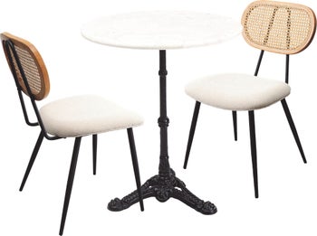 Set Bistro bord med Stolar Rosalie Creme, 3-delar – bild-1.
