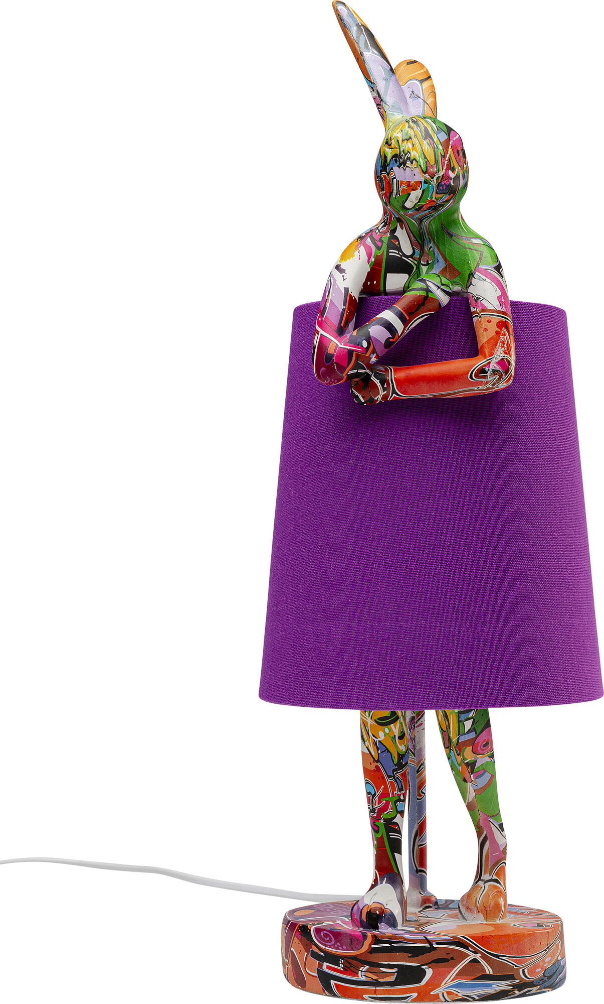 Bordslampa Animal Rabbit - Graffiti/Lila, 50cm - KARE Design