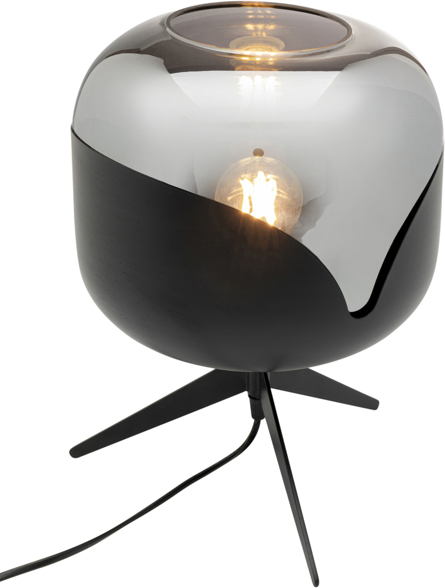 Goblet Bordslampa - Svart och Tonat Glas, Ø27cm – bild-1.