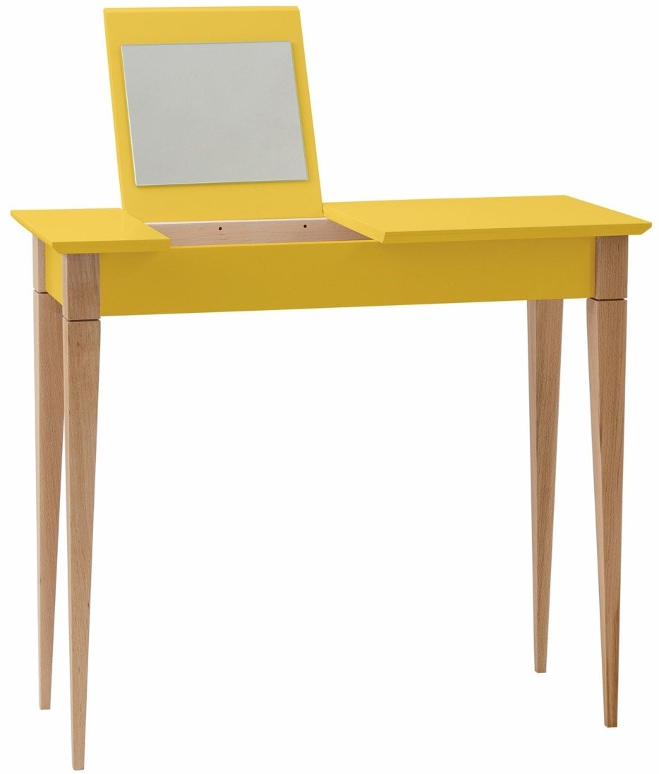 Toaletka z lusterkiem Mimo 105x35 cm żółta – obraz-1