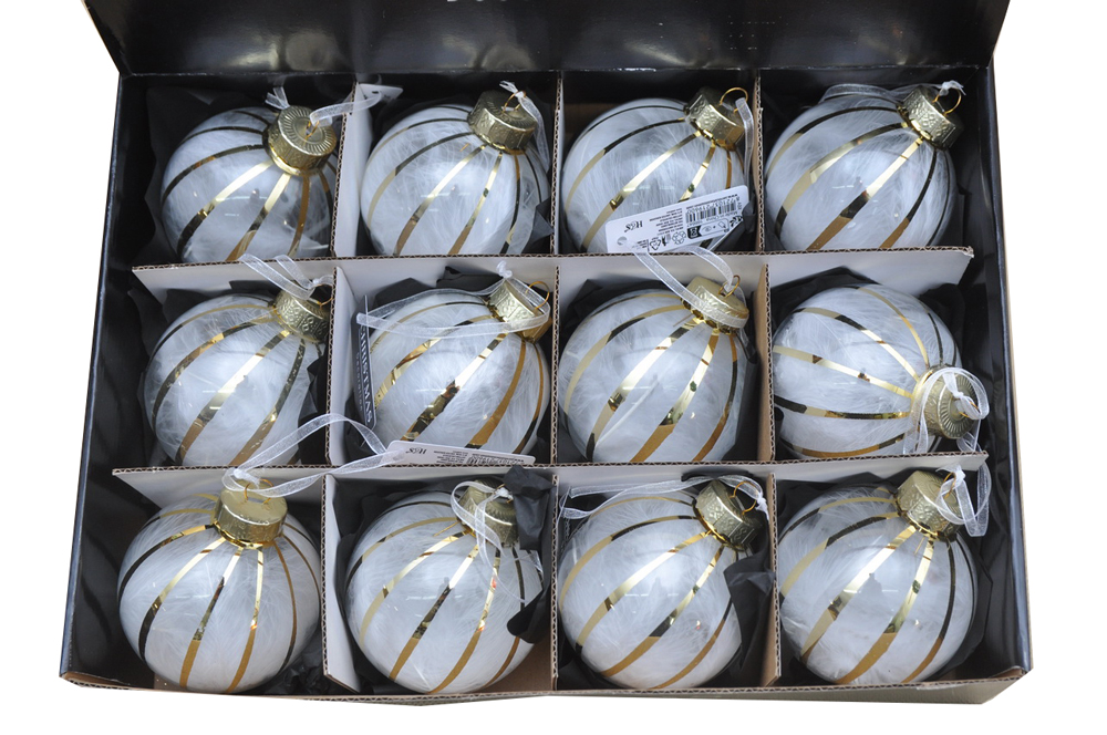 Топка за елха с пера 8 см – изображение-1