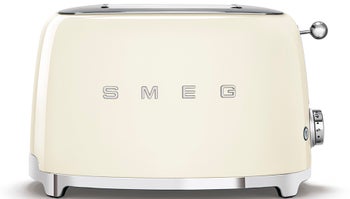 Toster na 2 kromki 50's metalowy kremowy 31x20 cm – obraz-1