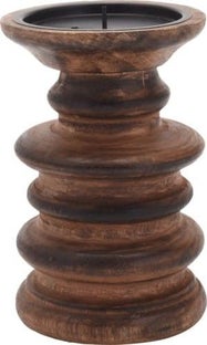 Тъмен свещник от мангово дърво 15 см – изображение-1
