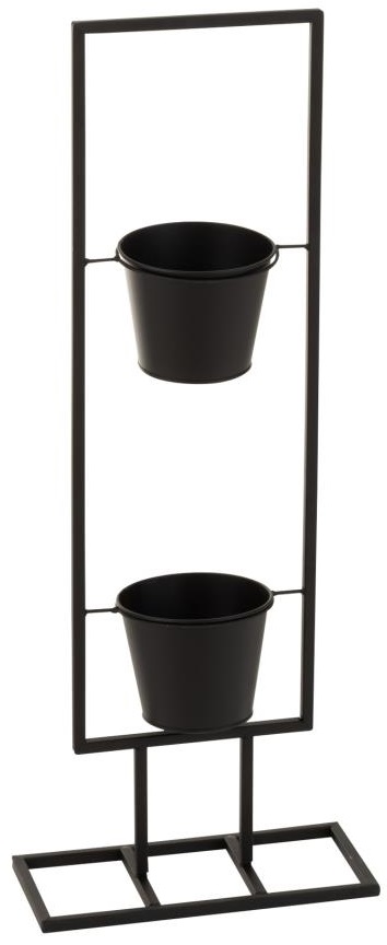 Uchwyt na 2 doniczki Thebetha czarny – obraz-1
