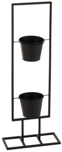 Uchwyt na 2 doniczki Thebetha czarny – obraz-1