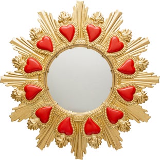 Sieninis veidrodis Flaming Heart Ø39cm – paveikslėlis-1.