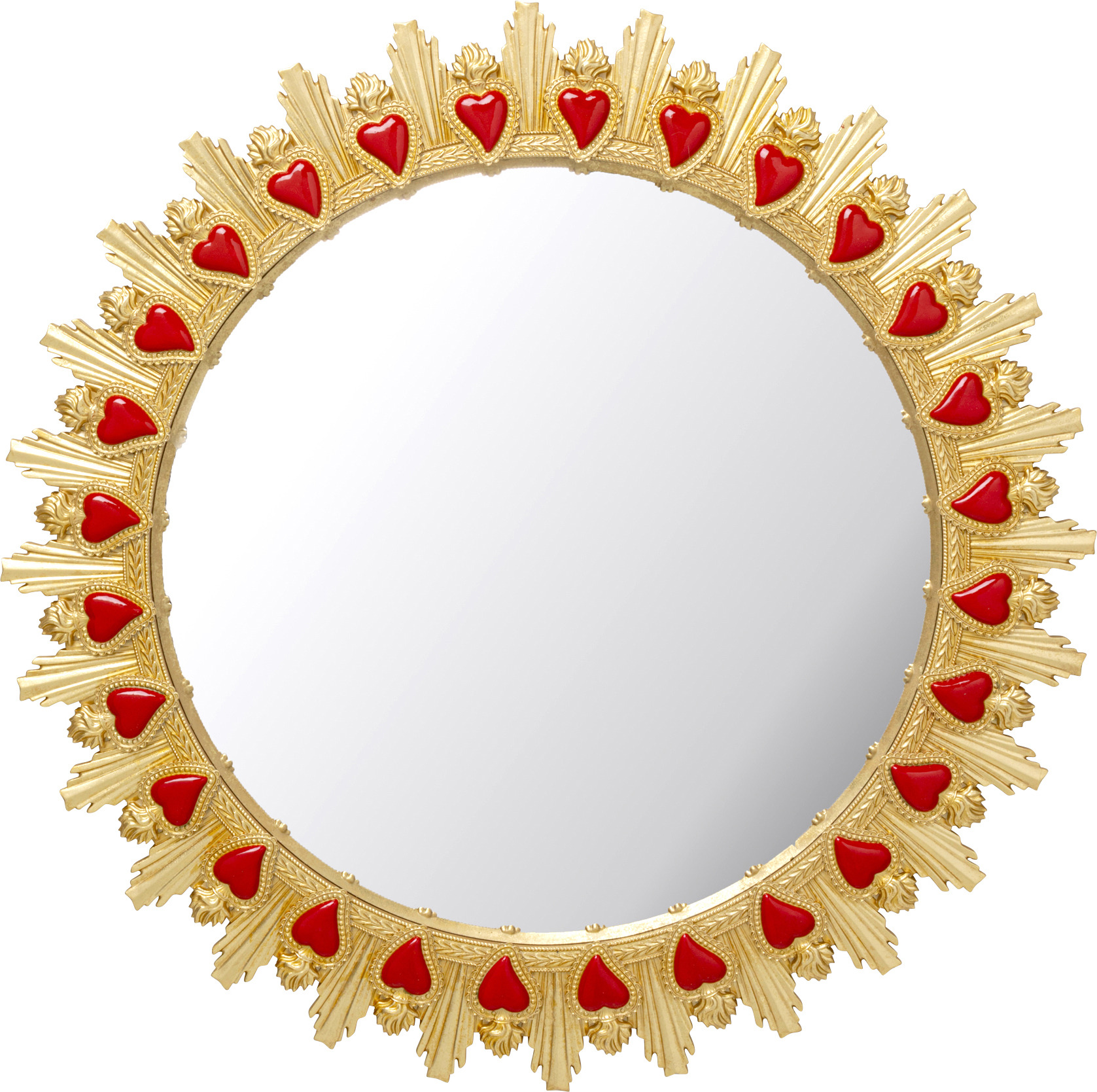 Veggspeil Flaming Heart Ø81 cm – bilde-1.