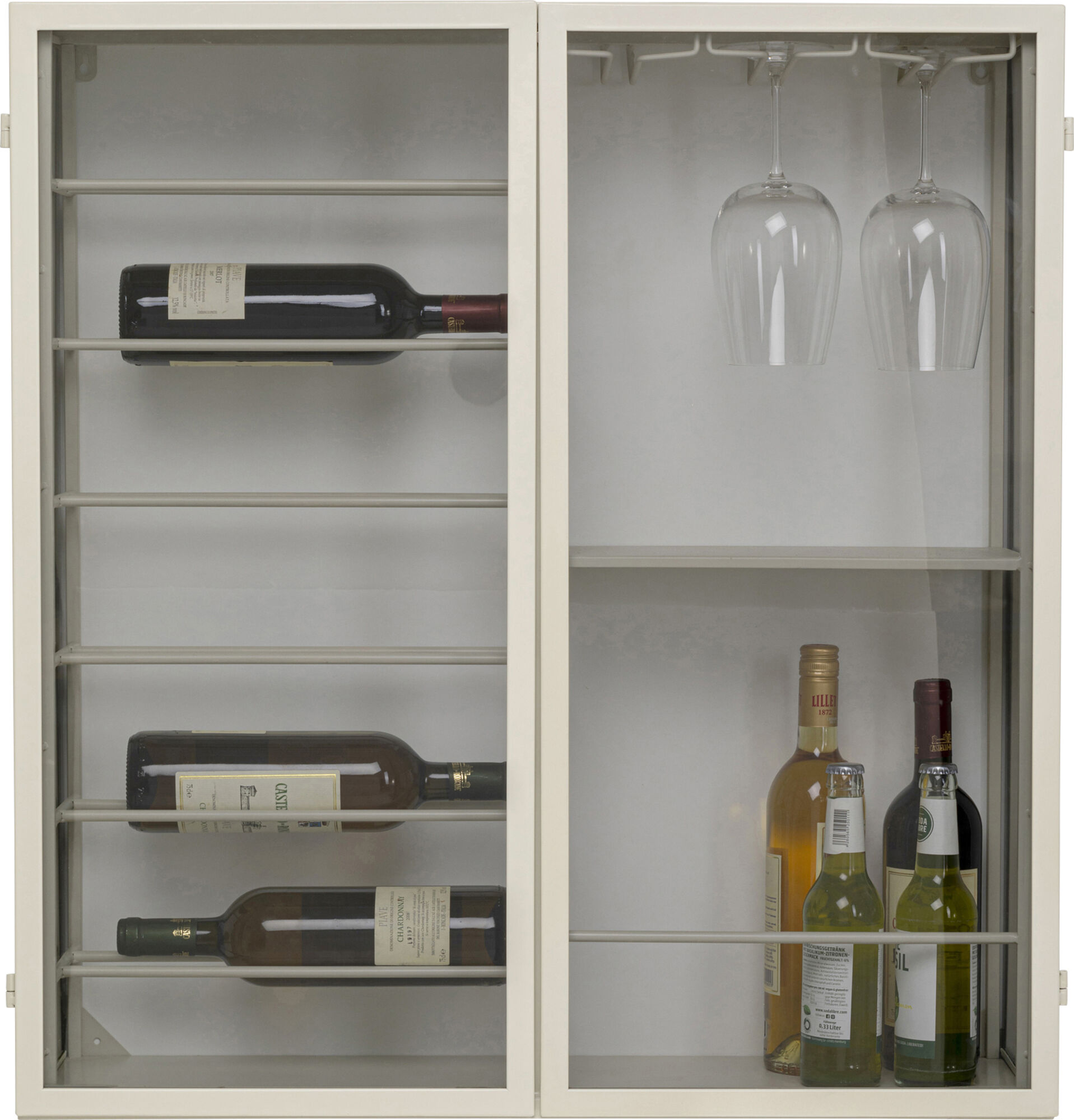 Porto, væghængt vinreol, greige 75x80cm – billede-1.