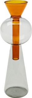 Wazon 2-częściowy szklany nowoczesny pomarańczowy Ø9x26 cm – obraz-1