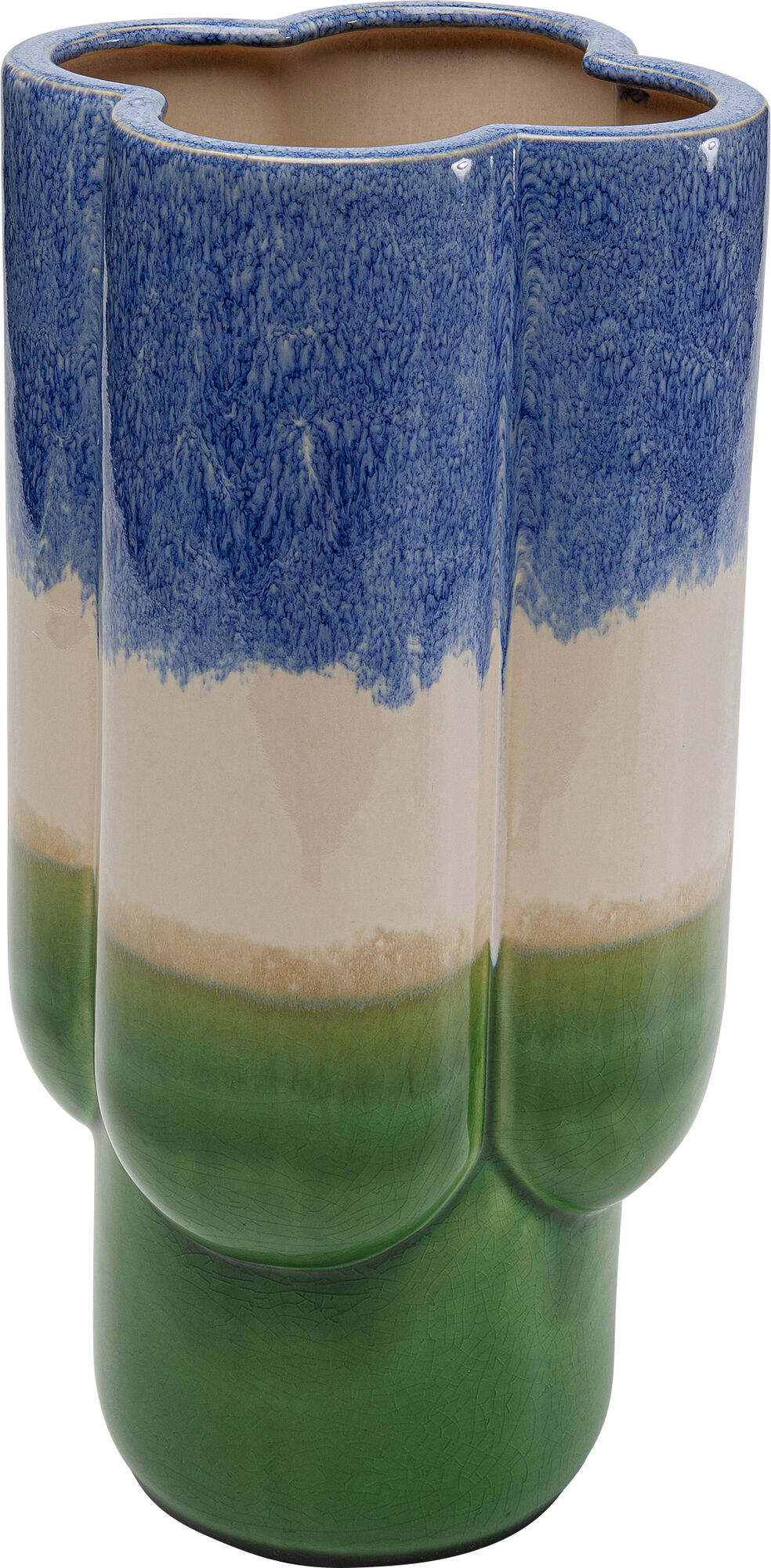 Wazon 3-kolorowy z kamionki 15x34 cm – obraz-1