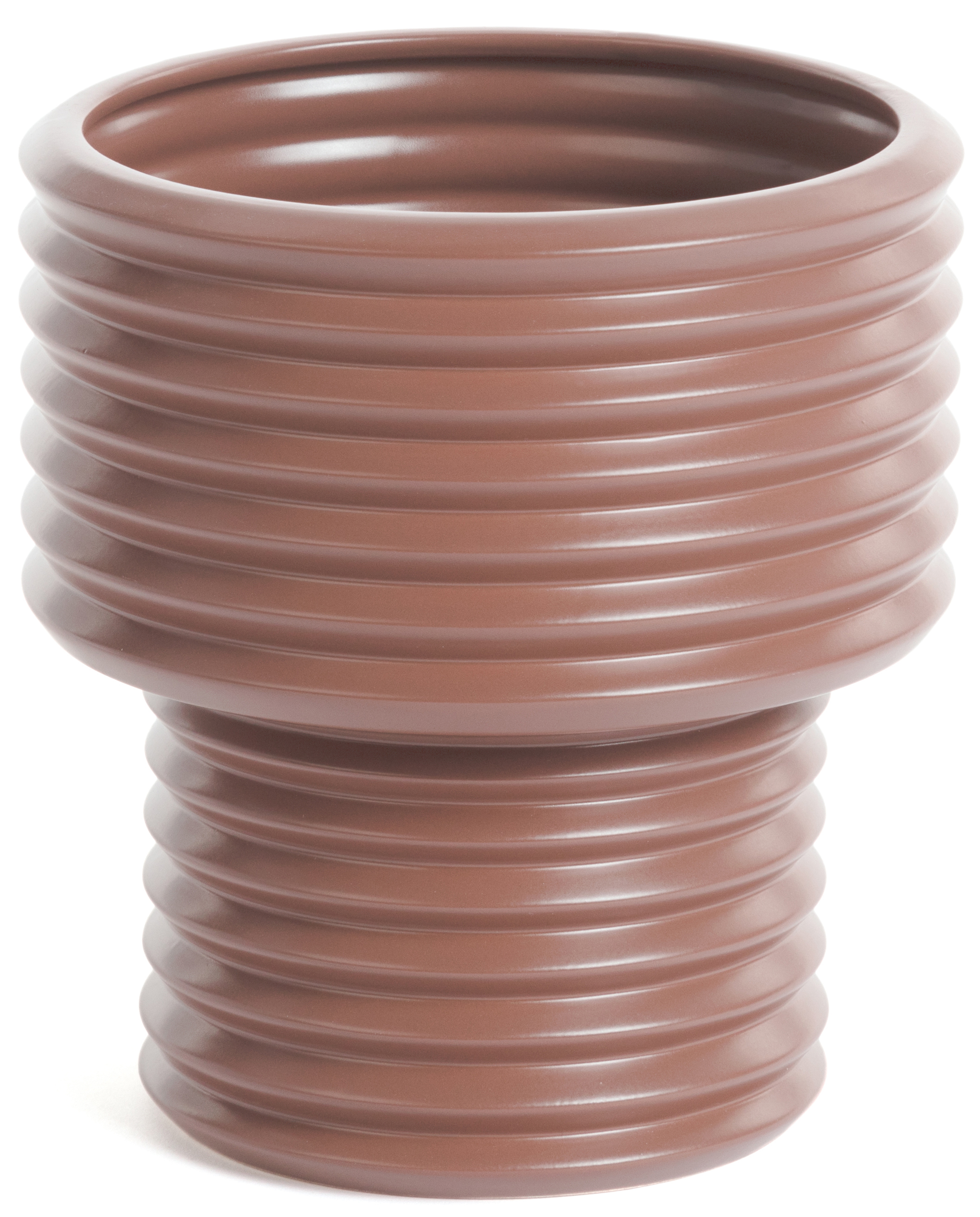 Wazon brązowy ceramiczny 21 cm – obraz-1