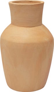 Wazon ceramiczny Ø17x27 cm beżowo-naturalny – obraz-1